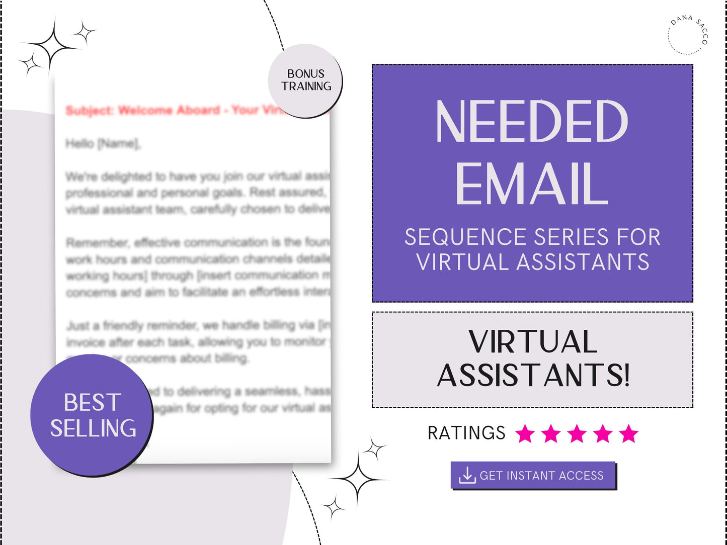 Professional Onboarding Email Template Pack for Virtual Assistant Services | Welcome | Weekly Updates | Review