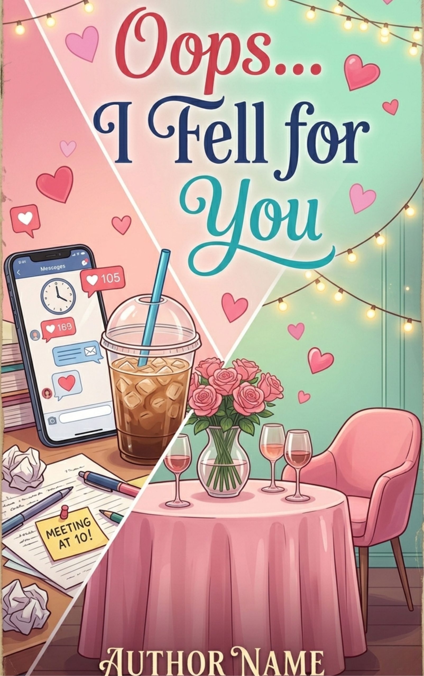 Romantic Comedy Book Cover | Cute Romcom Cover Design |