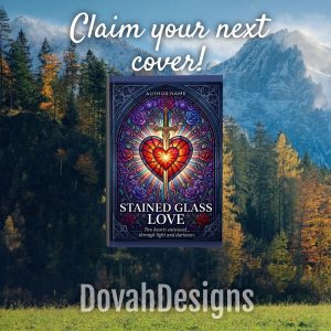 Stained Glass Romance Book Cover – Dark Romantic Fantasy Cover, Gothic Love Cover, Premade Book Cover, KDP Cover Design