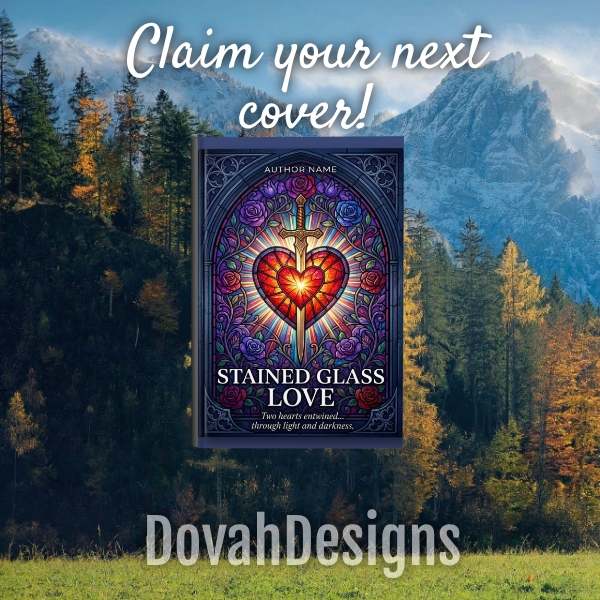 Stained Glass Romance Book Cover – Dark Romantic Fantasy Cover, Gothic Love Cover, Premade Book Cover, KDP Cover Design