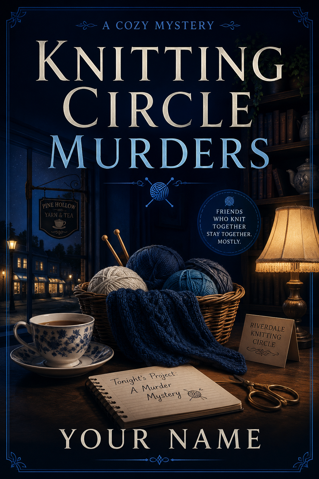 Knitting Circle Murders — cozy mystery book cover